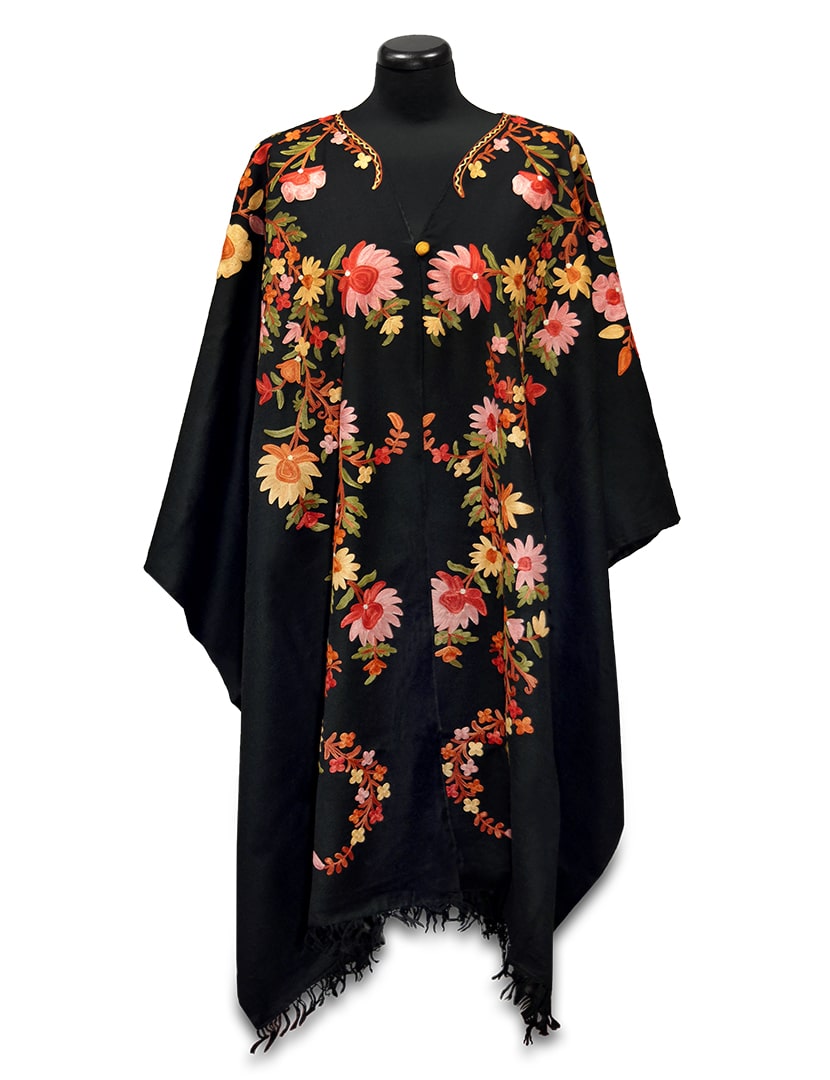 KPOE-FSZ12 színes hímzett poncsó