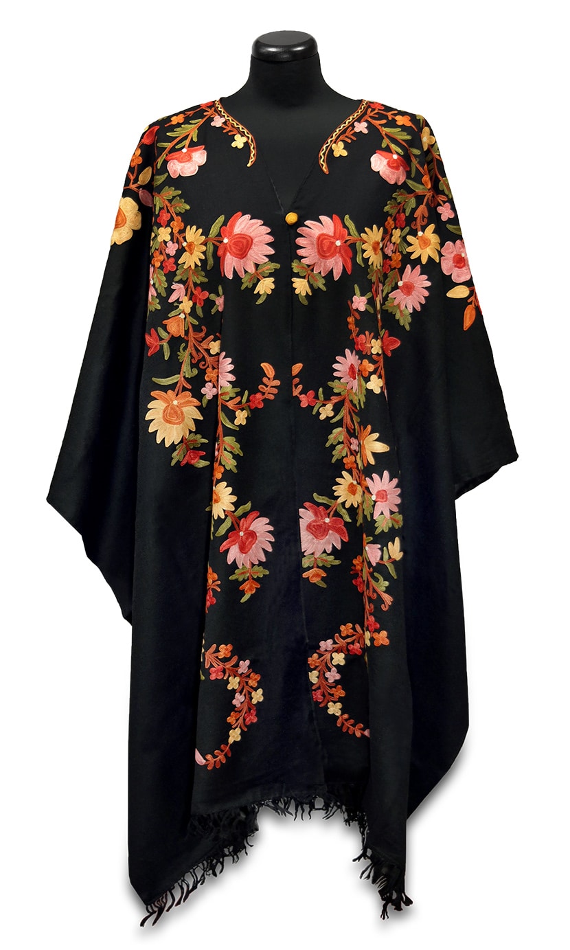 KPOE-FSZ12 színes hímzett poncsó