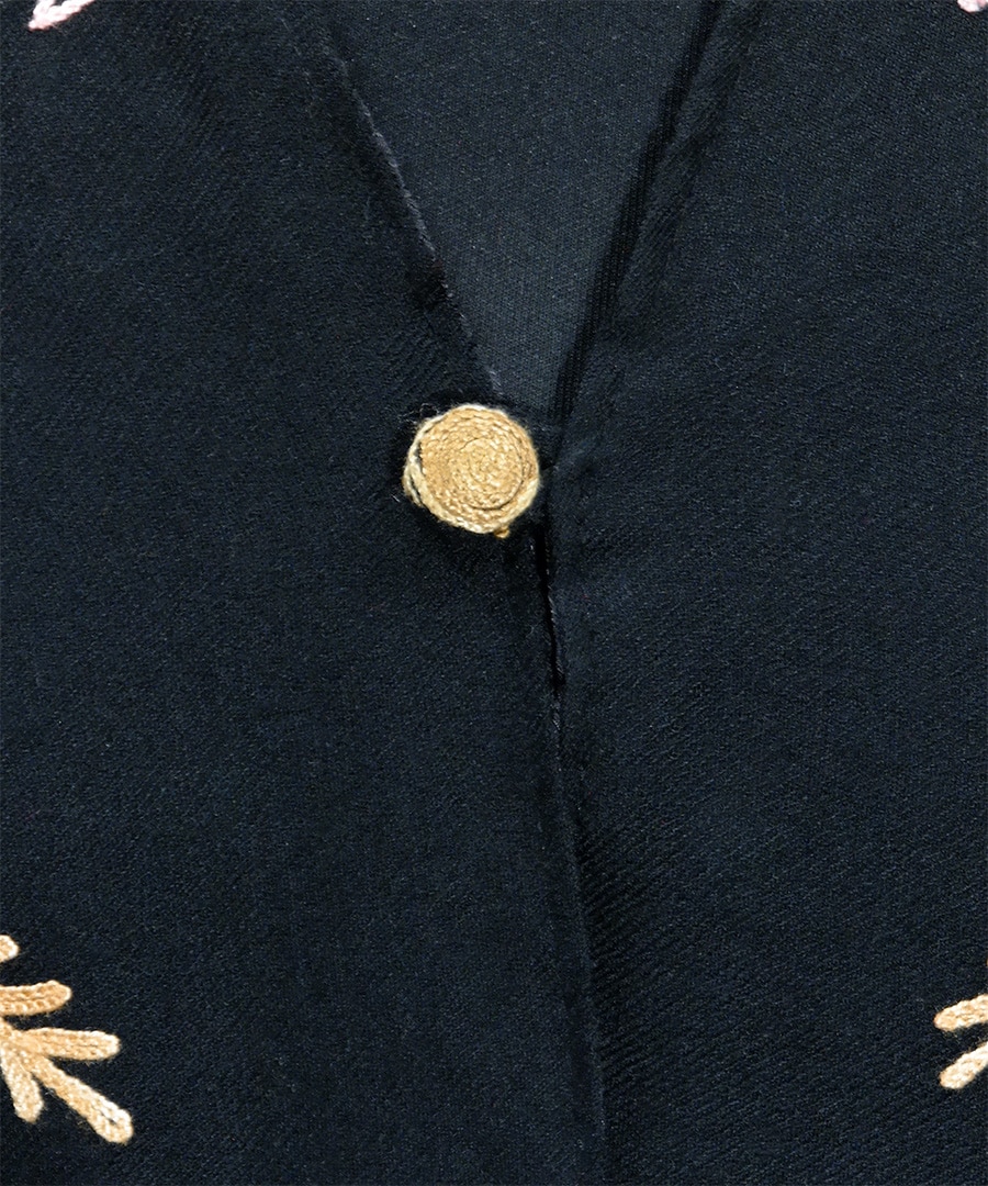 SAMSUNG CSC Zöldesbarna színű hímzett poncsó - KPOE-FSZ16-himzett-noi-gyapju-poncso-indiabol-f