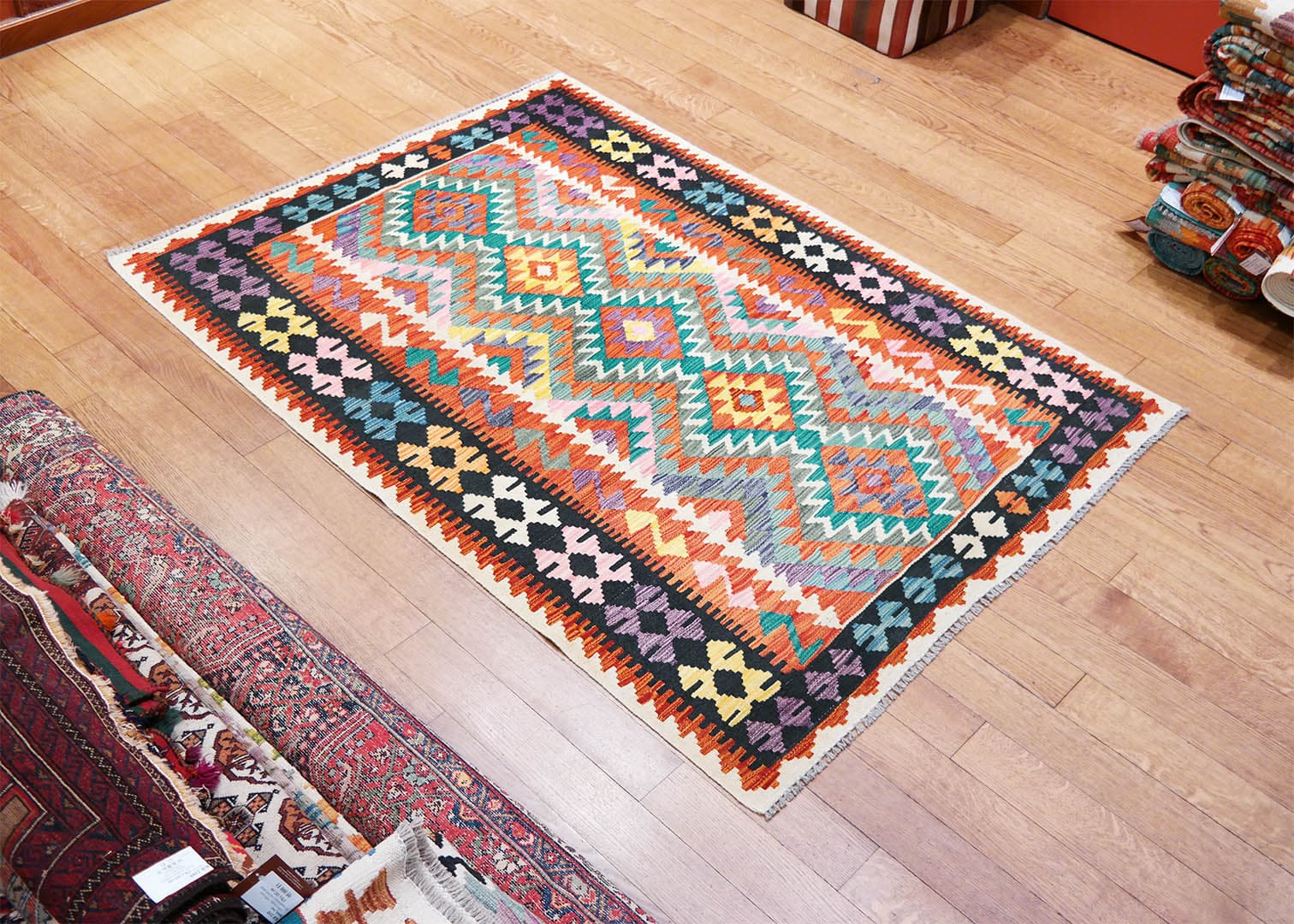 Kelim szövött szőnyeg 177 x 130 cm - SPM30-1848-kezi-szovesu-gyapju-kelim-szonyeg-pakisztanbol-b