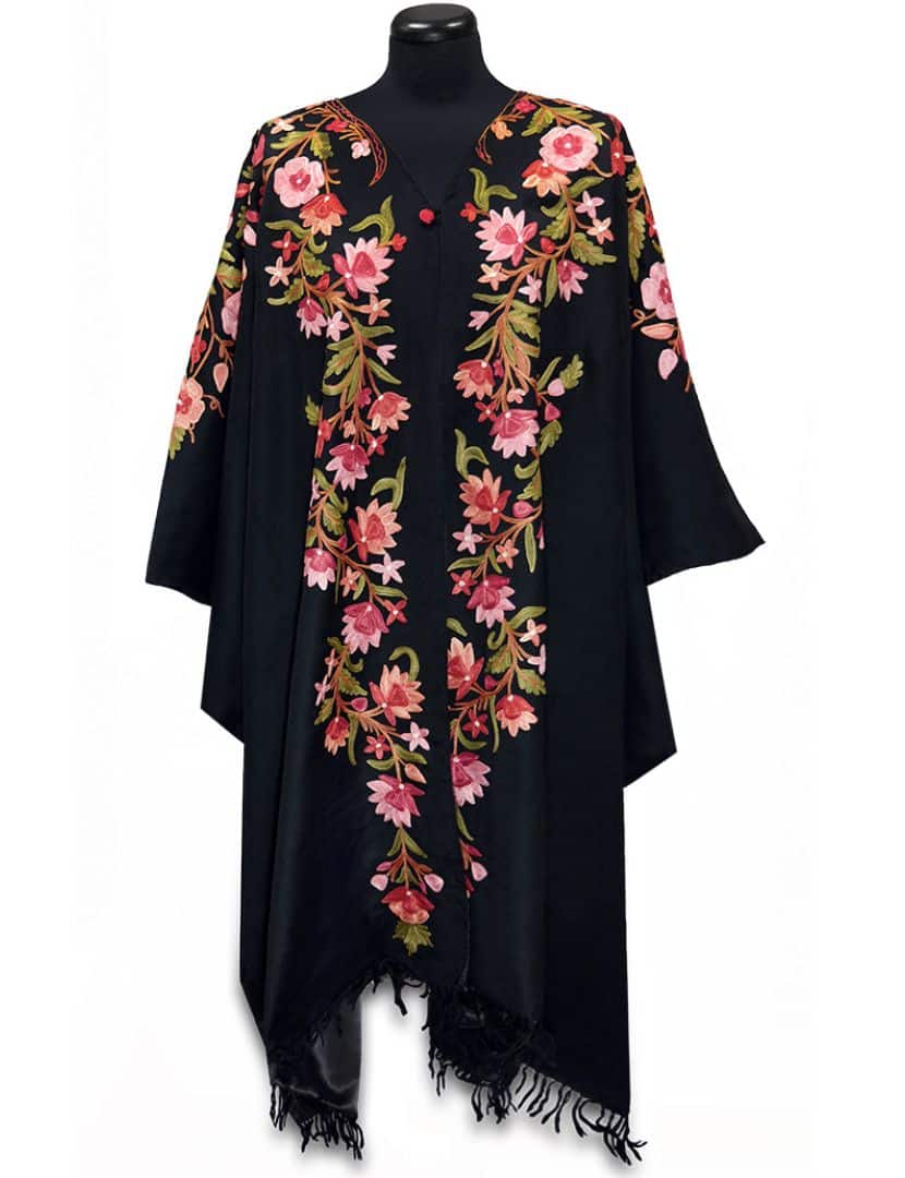 hímzett indiai poncsó