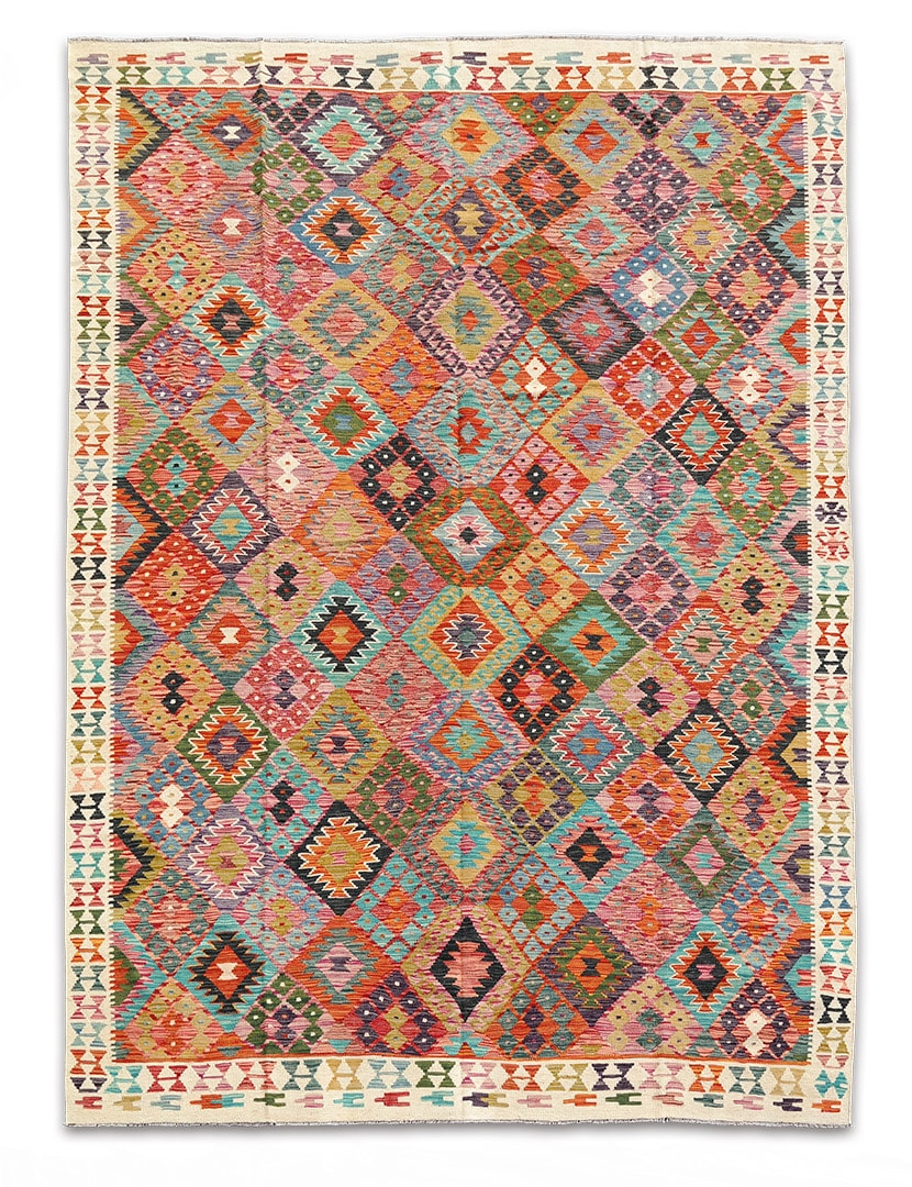 Kilim szövött szőnyeg 340 x 248 cm - SPM-30-1729-maimana-kilim-kezi-csomozasu-gyapju-szonyeg-pakisztanbol-a