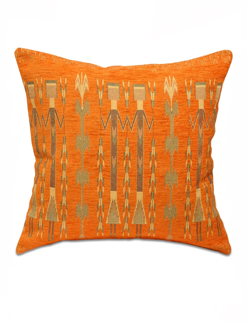 Figurás narancssárga díszpárna - pk-6005-B-ottoman-diszparna-huzat-torokorszagbol-a