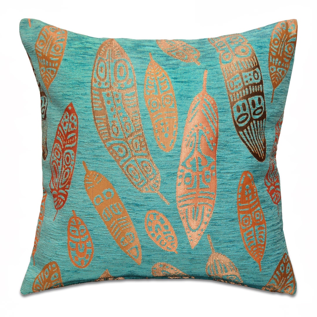 Toll mintás türkiz díszpárna - pk-6014-B-ottoman-diszparna-huzat-torokorszagbol-aa