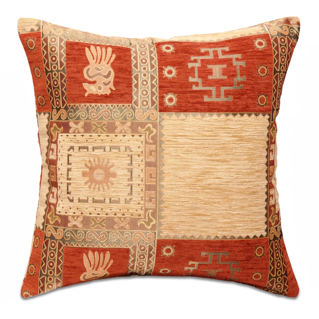 Terrakotta kockás díszpárna - pk-6020-B-ottoman-diszparna-huzat-torokorszagbol-aa