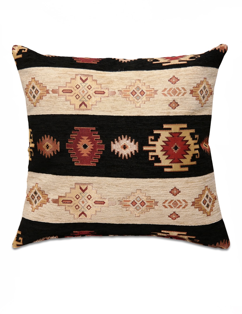 Fekete csíkos díszpárna - pk-6023-B-ottoman-diszparna-huzat-torokorszagbol-a