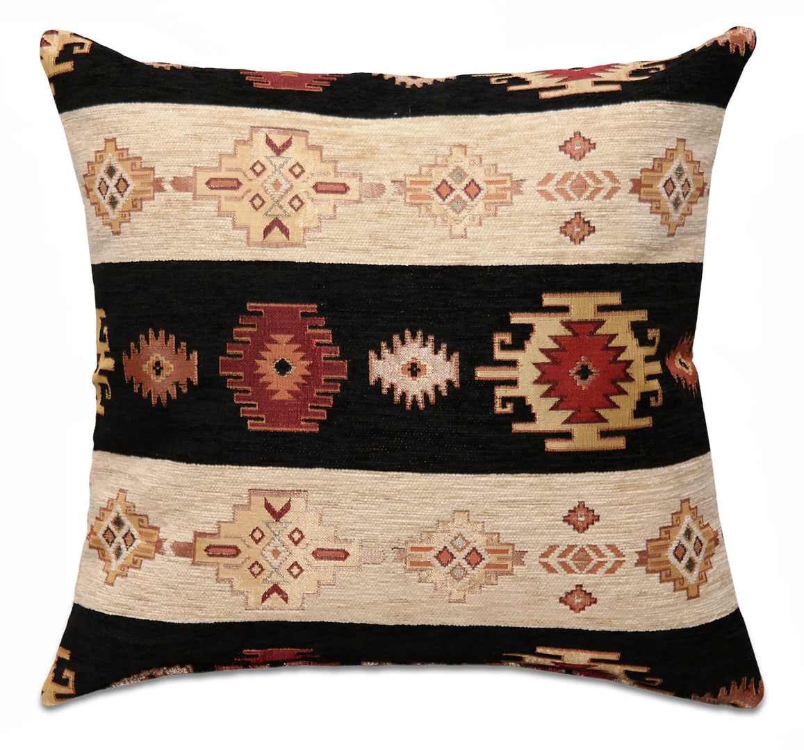 Fekete csíkos díszpárna - pk-6023-B-ottoman-diszparna-huzat-torokorszagbol-aa