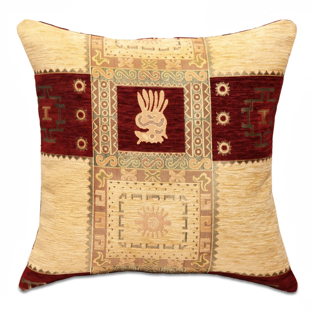 Bordó kockás díszpárna - pk-6031-B-ottoman-diszparna-huzat-torokorszagbol-aa