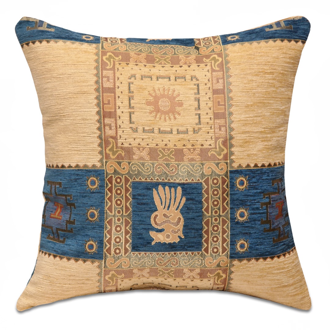 Kék kockás díszpárna - pk-6037-B-ottoman-diszparna-huzat-torokorszagbol-aa