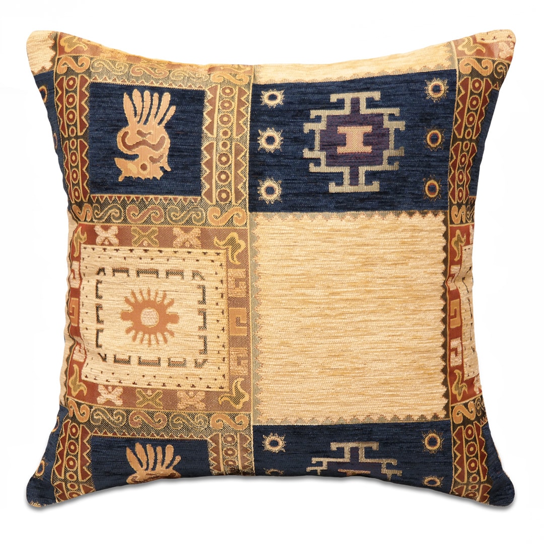 Sötétkék kockás díszpárna - pk-6040-B-ottoman-diszparna-huzat-torokorszagbol-aa