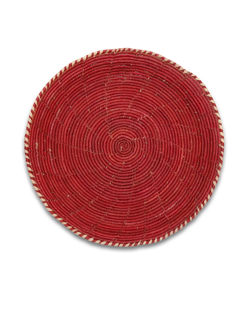 Piros pálmalevél tároló kosár - SPK7-P-fonott-palmalevel-kosar-pakisztanbol-a