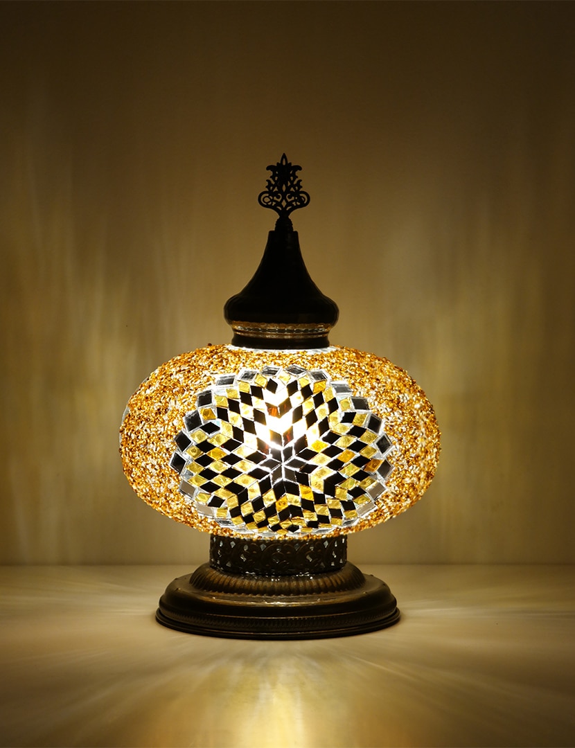 Nagy barna asztali lámpa - TM232K-B1-mozaikuveg-lampa-torkorszagbol-b