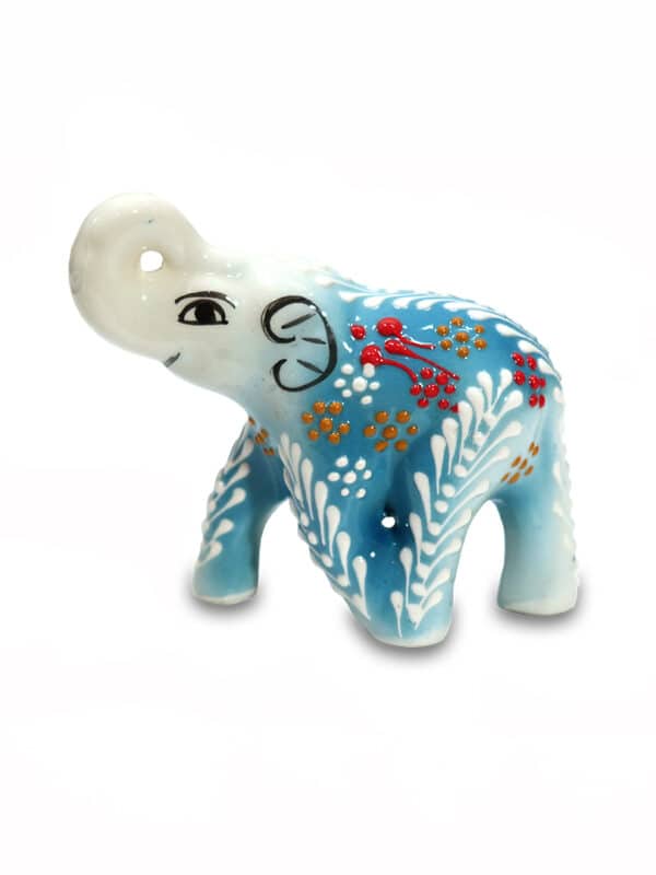 Világoskék kerámia elefánt - CE465-K1-keramia-elefant-torokorszagbol-a