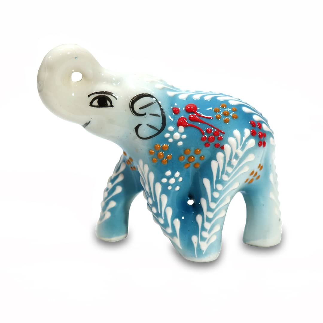 Világoskék kerámia elefánt - CE465-K1-keramia-elefant-torokorszagbol-aa