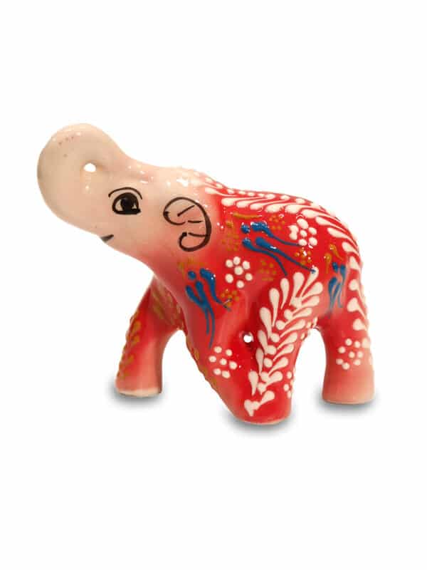 Piros kerámia elefánt - CE465-P1-keramia-elefant-torokorszagbol-a