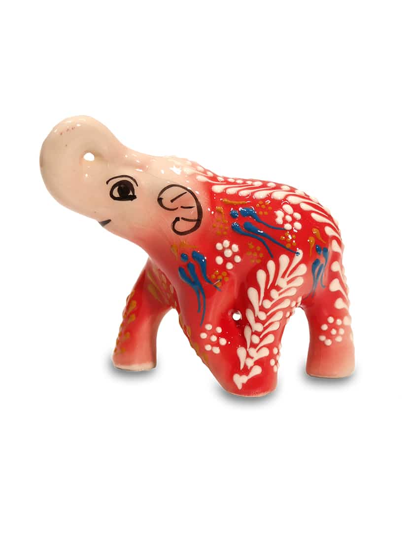 Piros kerámia elefánt - CE465-P1-keramia-elefant-torokorszagbol-a
