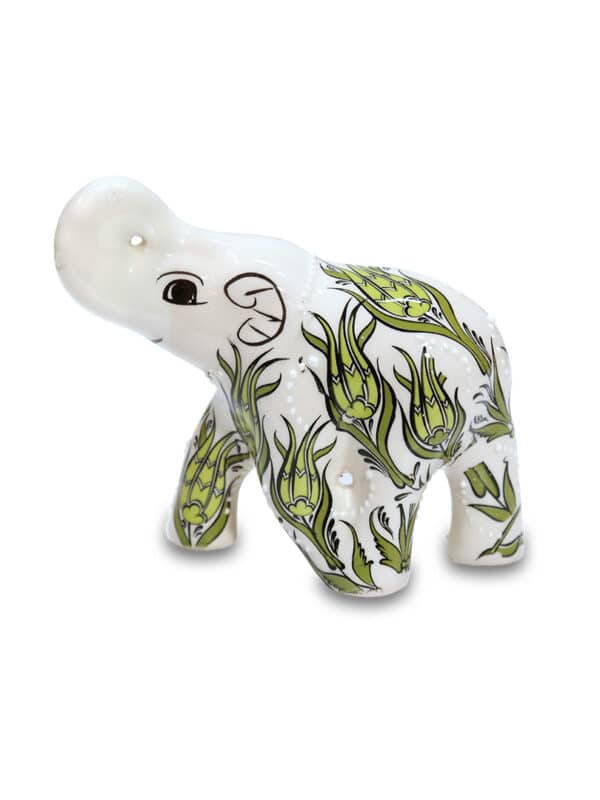 Zöld kerámia elefánt - CE65-FEZ1-keramia-elefant-torokorszagbol-a