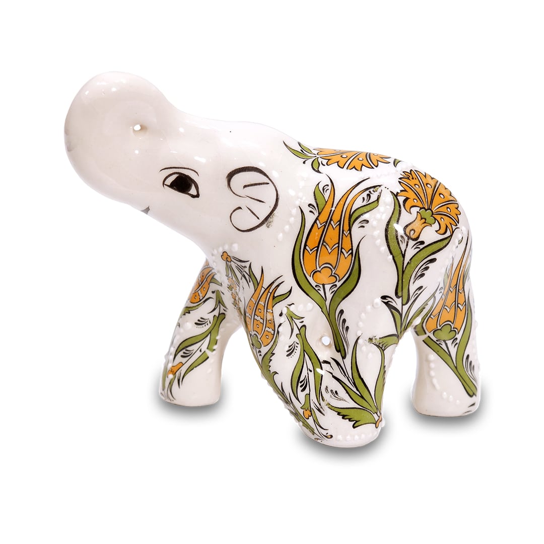 Sárga kerámia elefánt - CE65-FEZS1-keramia-elefant-torokorszagbol-aa