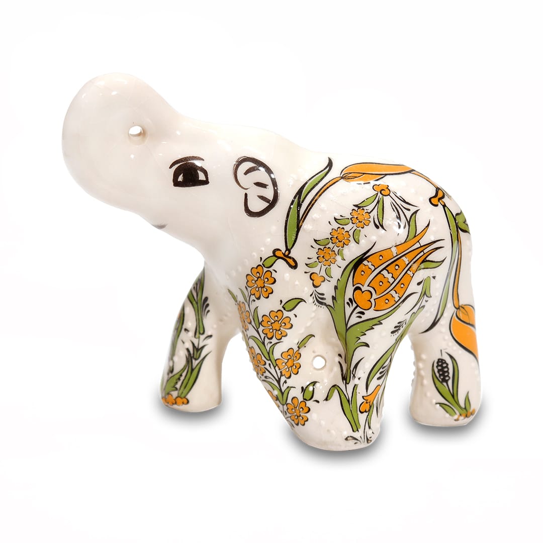 Napsárga kerámia elefánt - CE65-FEZS2-keramia-elefant-torokorszagbol-aa