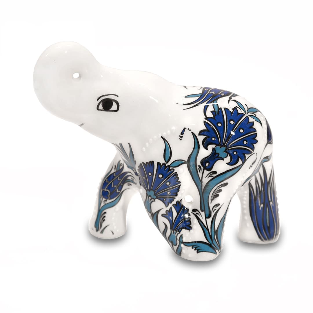 Mélykék kerámia elefánt - CE65-FK2-keramia-elefant-torokorszagbol-aa