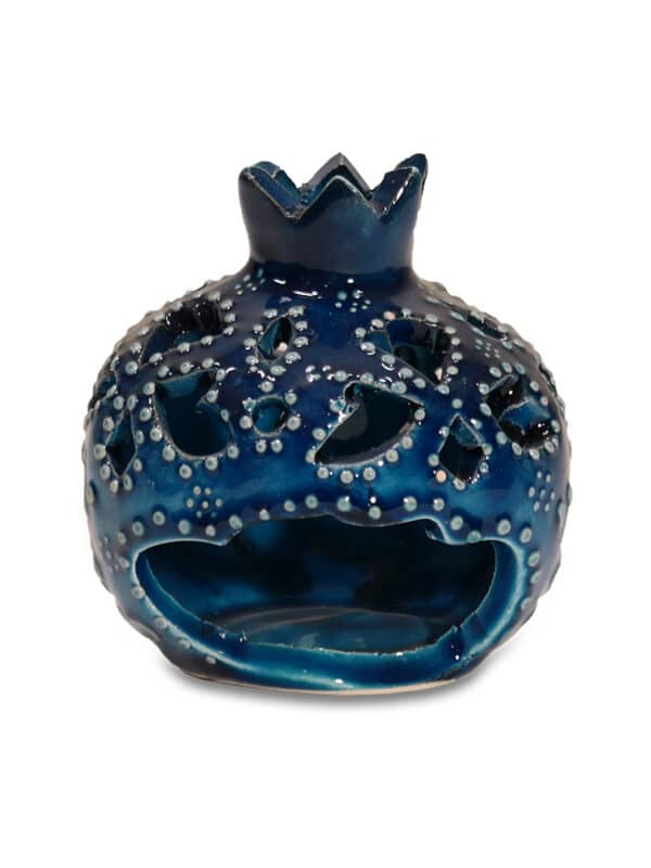 Mélykék kerámia mécsestartó - KGY3-K-keramia-mecsestarto-torokorszagbol-a