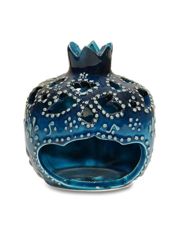 Kék gránátalma mécsestartó - KGY5-K-keramia-mecsestarto-torokorszagbol-a