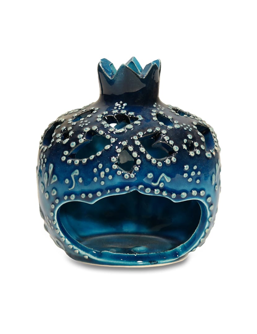 Kék gránátalma mécsestartó - KGY5-K-keramia-mecsestarto-torokorszagbol-a