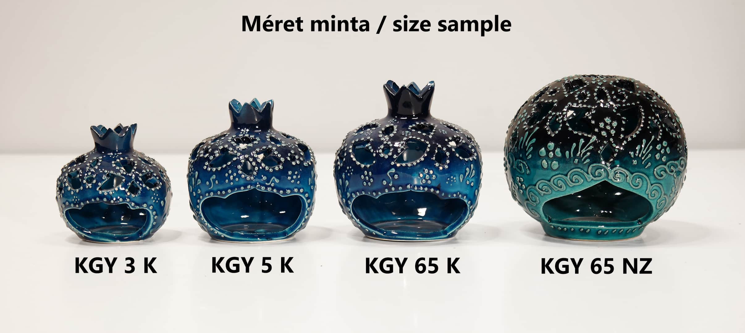 Kék gránátalma mécsestartó - Meretminta Kék gránátalma mécsestartó - Meretminta