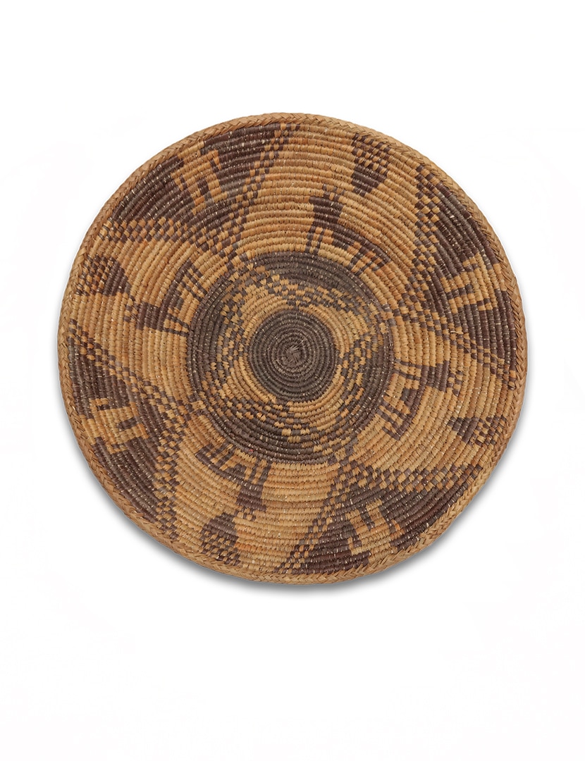 Barna pálmalevél kosár - SPK85-003-fonott-palmalevel-kosar-pakisztanbol-a