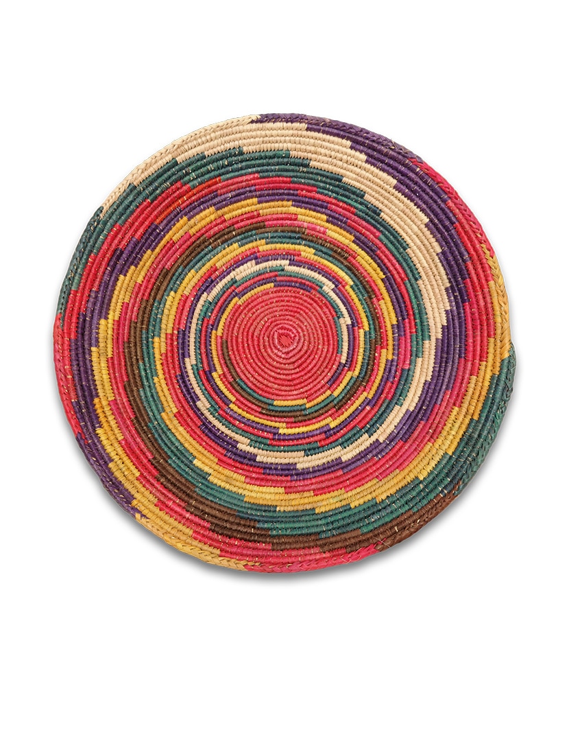 Sokszínű pálmalevél kosár - SPK85-027-fonott-palmalevel-kosar-pakisztanbol-a