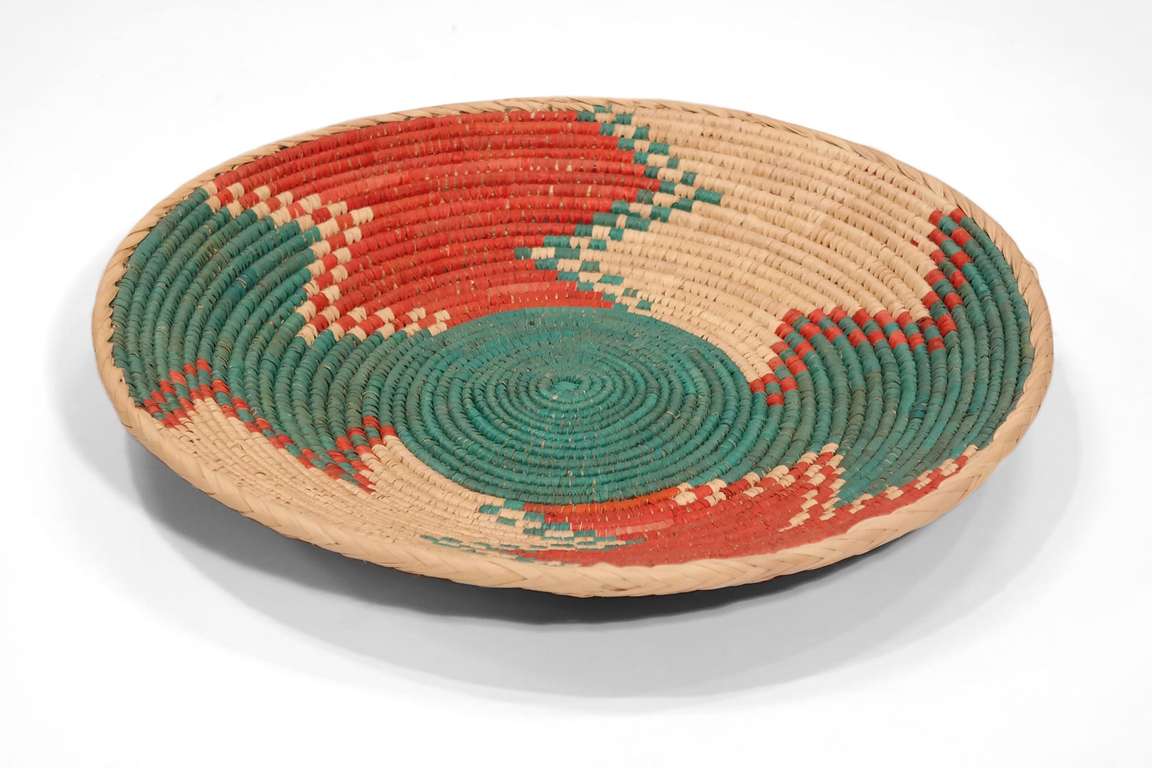 Türkizzöld pálmalevél kosár - SPK85-031-fonott-palmalevel-kosar-pakisztanbol-b