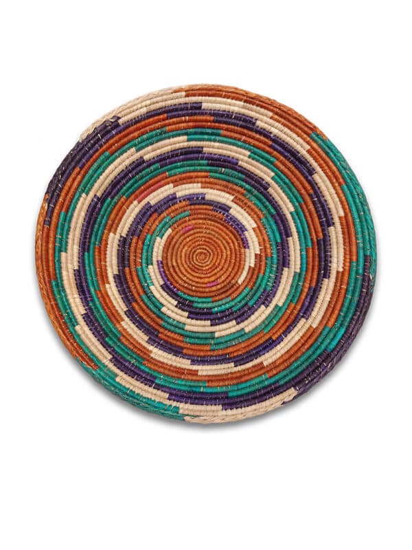 Háromszínű pálmalevél kosár - SPK85-039-fonott-palmalevel-kosar-pakisztanbol-a