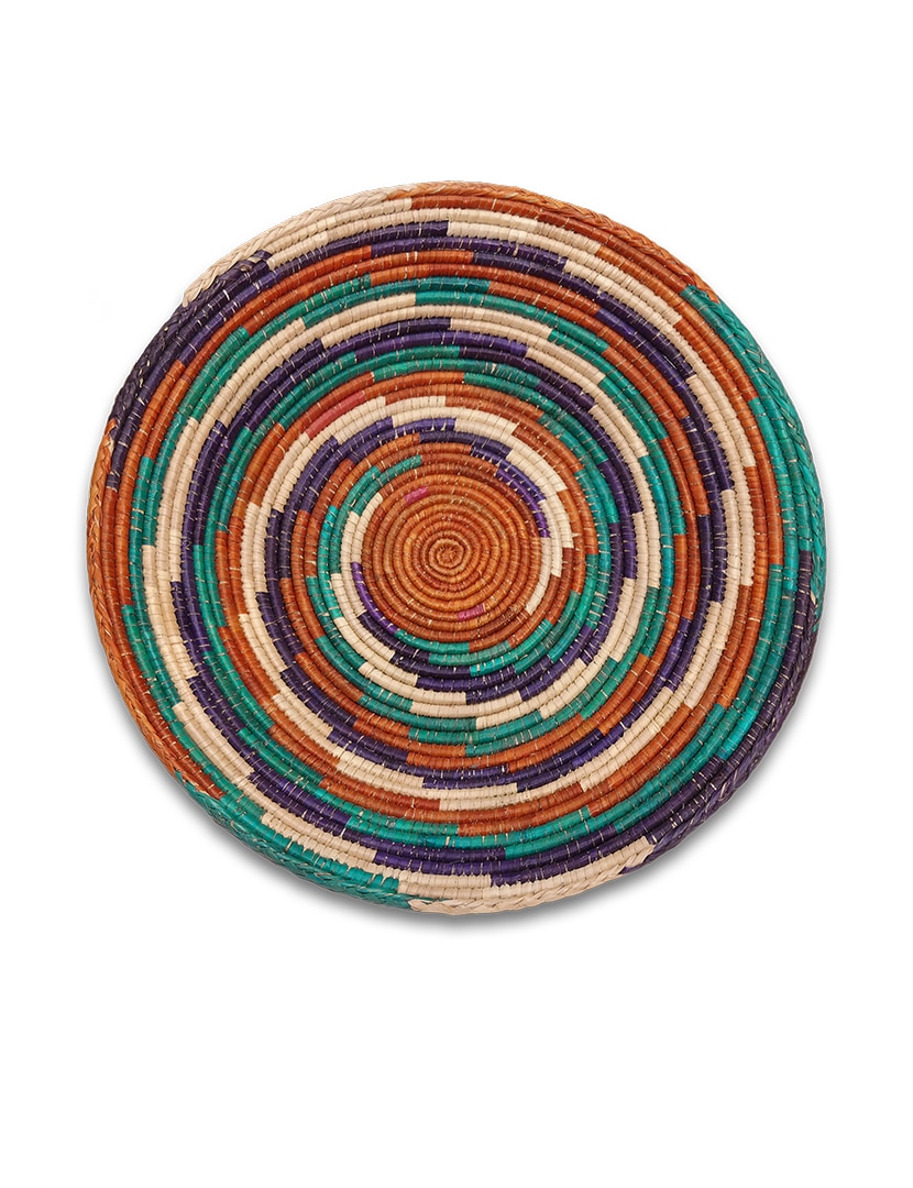 Háromszínű pálmalevél kosár - SPK85-039-fonott-palmalevel-kosar-pakisztanbol-a