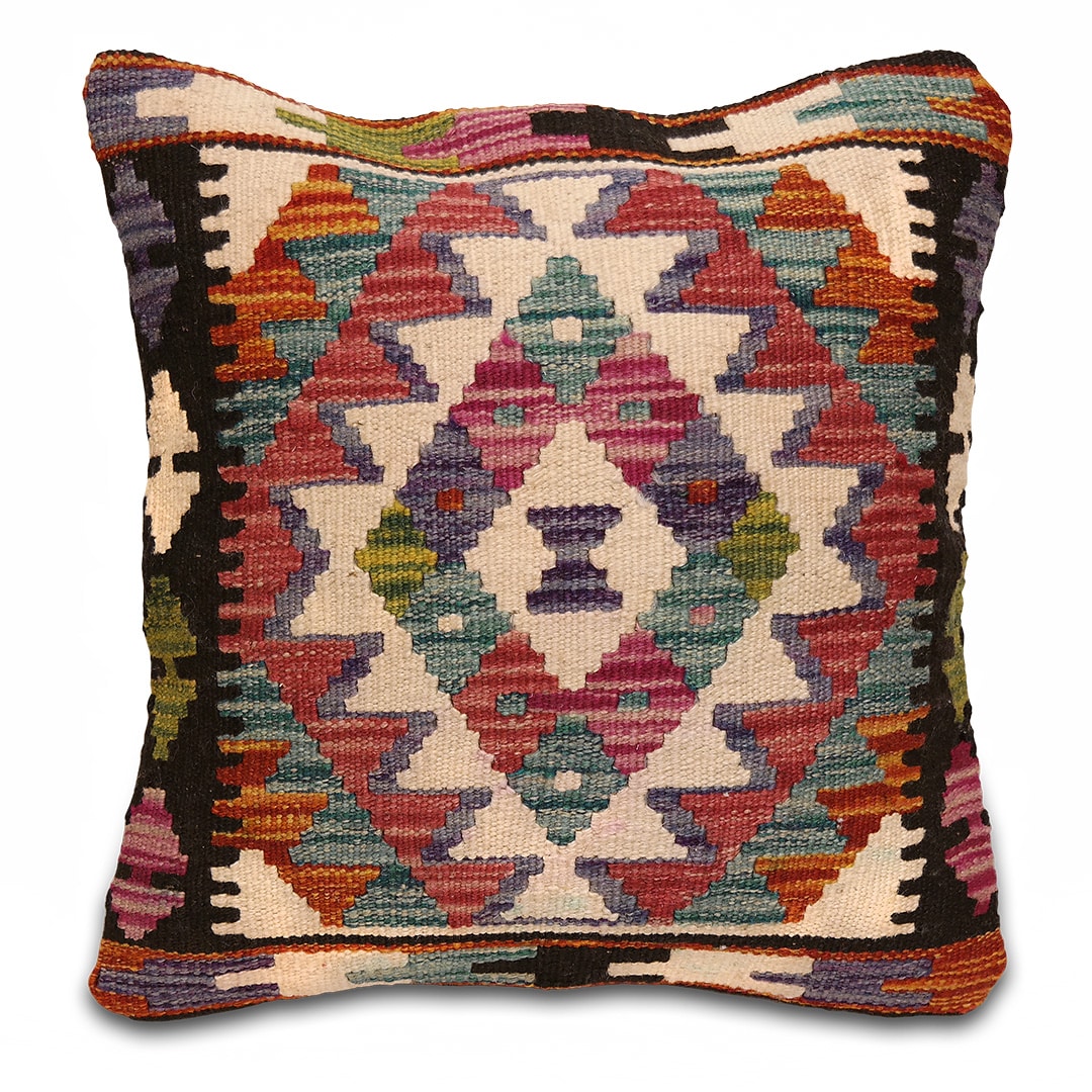 Kelim díszpárna 42 x 45 cm - SP85-491-gyapju-kelim-parnahuzat-pakisztanbol-b