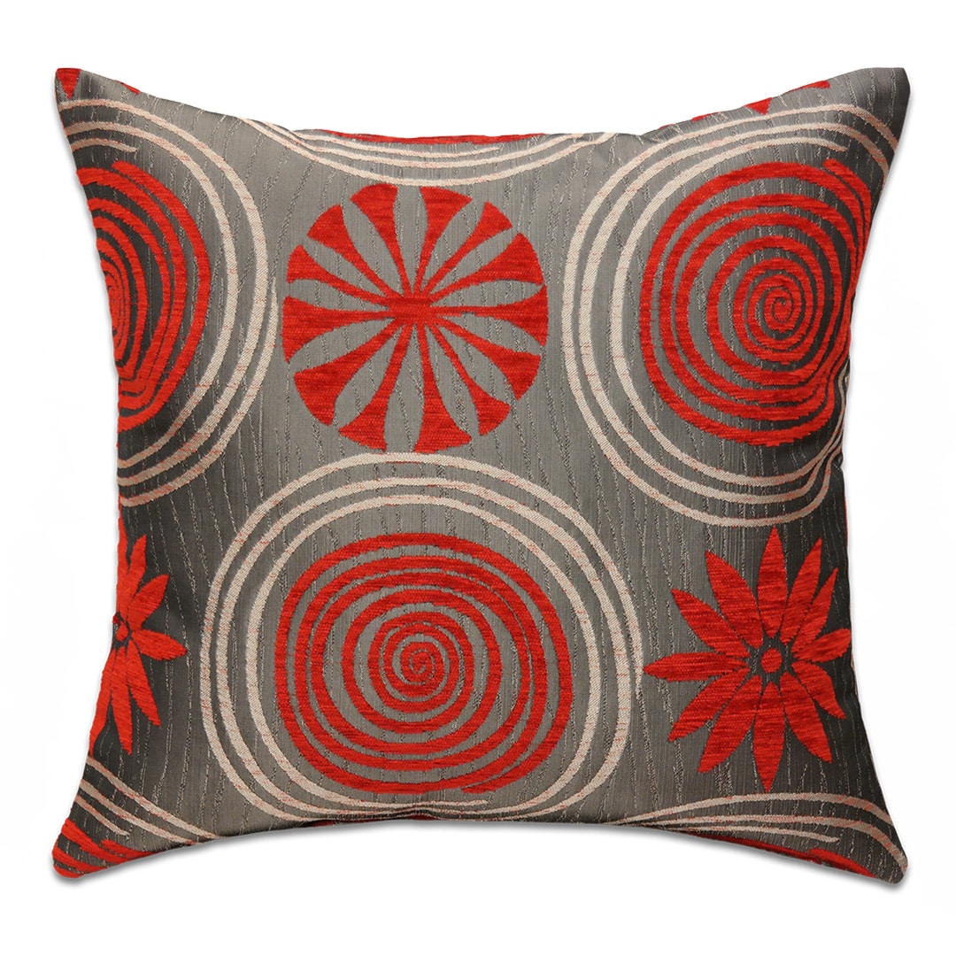 Tavirózsa mintás piros díszpárna - pk-8016-ottoman-diszparna-huzat-torokorszagbol-aa