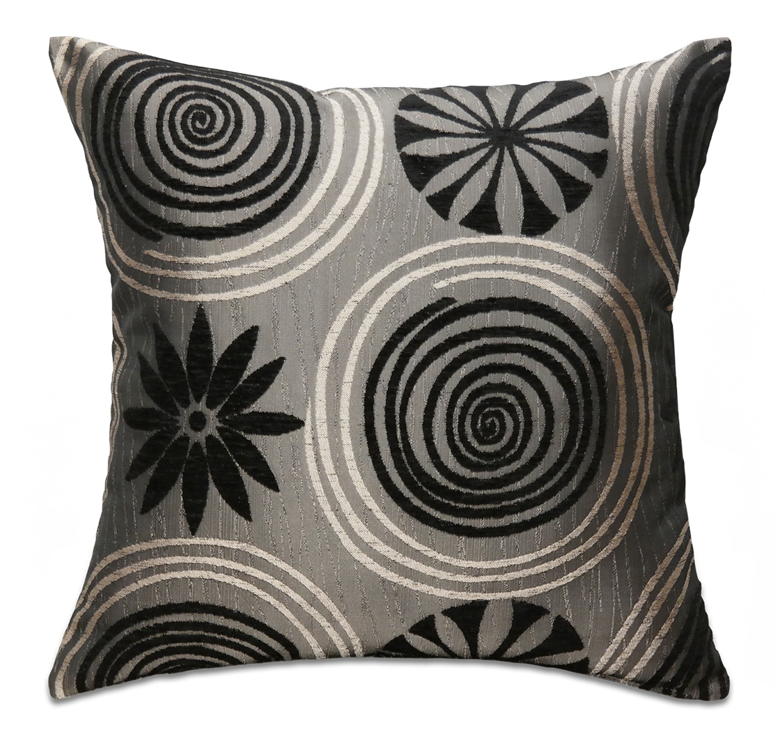 Tavirózsa mintás fekete díszpárna - pk-8017-ottoman-diszparna-huzat-torokorszagbol-aa