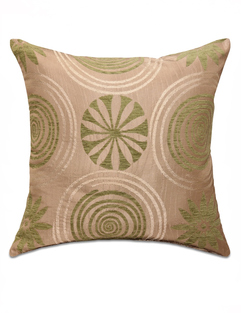 Tavirózsa mintás zöld díszpárna - pk-8020-ottoman-diszparna-huzat-torokorszagbol-a