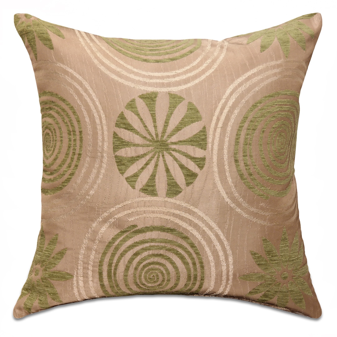 Tavirózsa mintás zöld díszpárna - pk-8020-ottoman-diszparna-huzat-torokorszagbol-aa