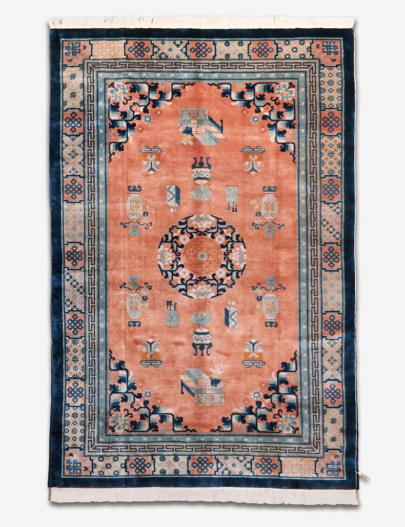 Art Deco szőnyeg 242 x 153 cm - KR2775-regi-kezi-csomozasu-art-deco-gyapju-szonyeg-kinabol-a