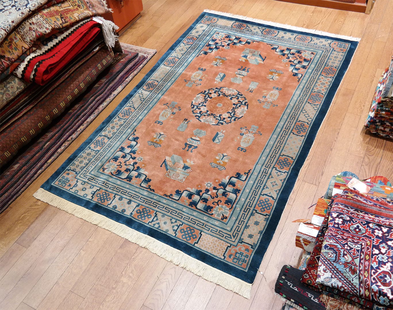 Art Deco szőnyeg 242 x 153 cm - KR2775-regi-kezi-csomozasu-art-deco-gyapju-szonyeg-kinabol-n