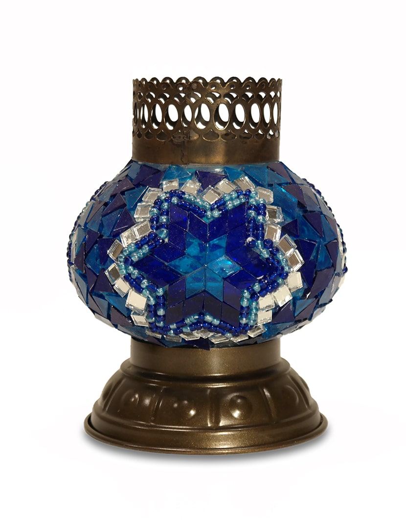 Nagy sötétkék mécsestartó - TM528B-K1-mozaikuveg-mecsestarto-torokorszagbol-a