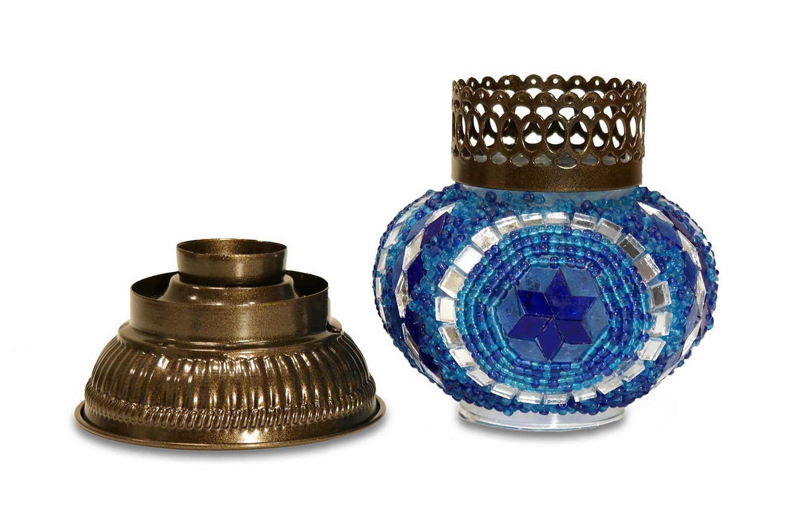 Nagy kék mécsestartó - TM528B-K4-mozaikuveg-mecsestarto-torokorszagbol-bb