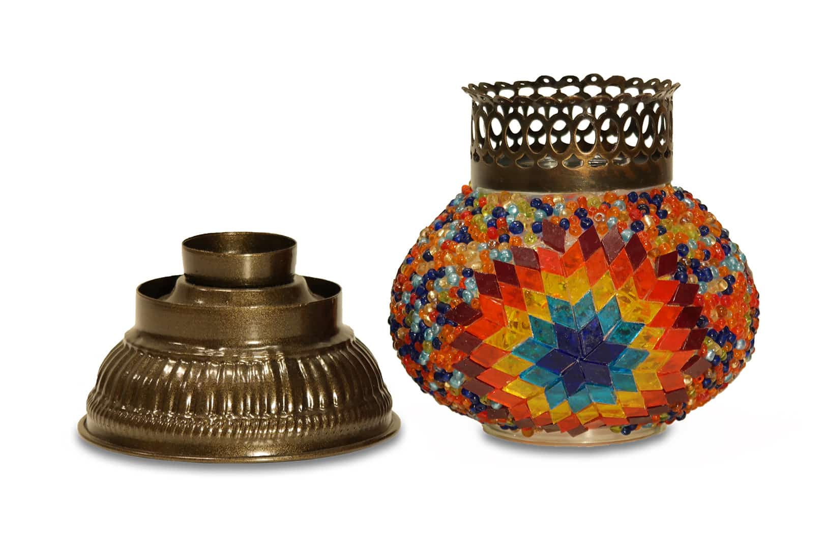 Nagy sokszínű mécsestartó - TM528B-MSZ1-mozaikuveg-mecsestarto-torokorszagbol-bb