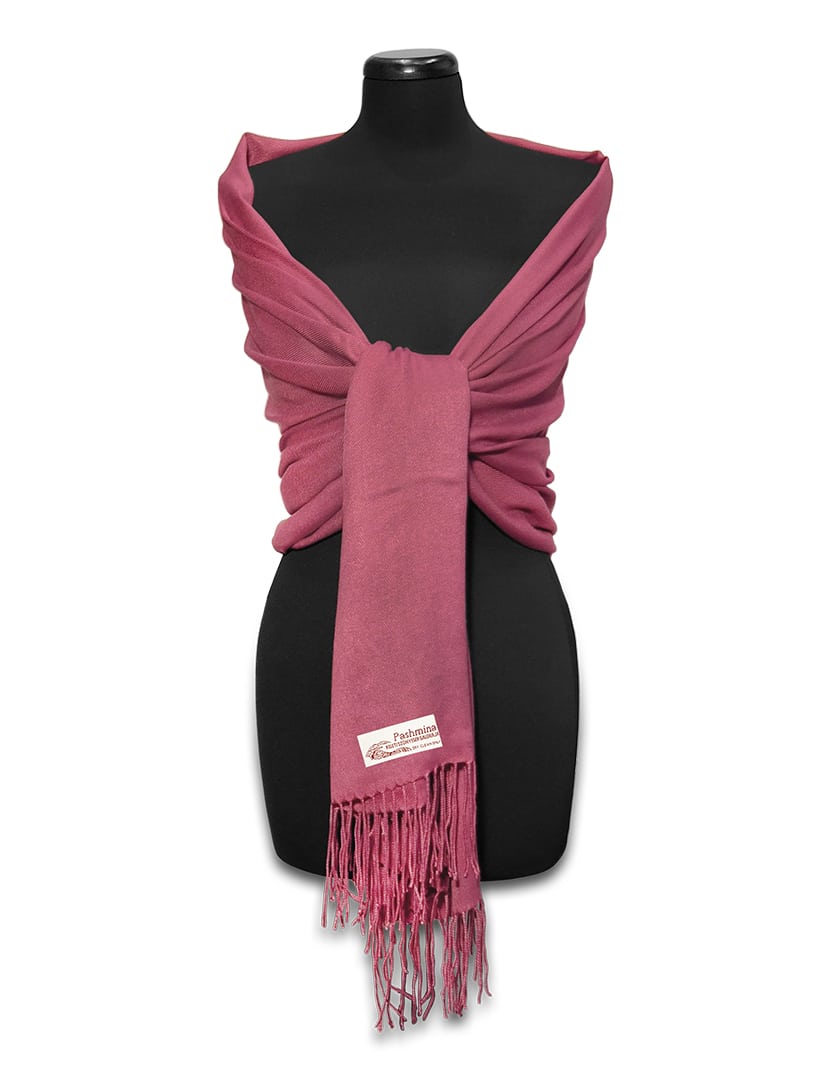 Rózsaszín pashmina sál - PP-33-07-selyem-gyapju-pashmina-sal-torokorszagbol