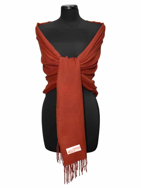 Terrakotta pashmina sál - PP-33-112-selyem-gyapju-pasmina-sal-torokorszagbol-a