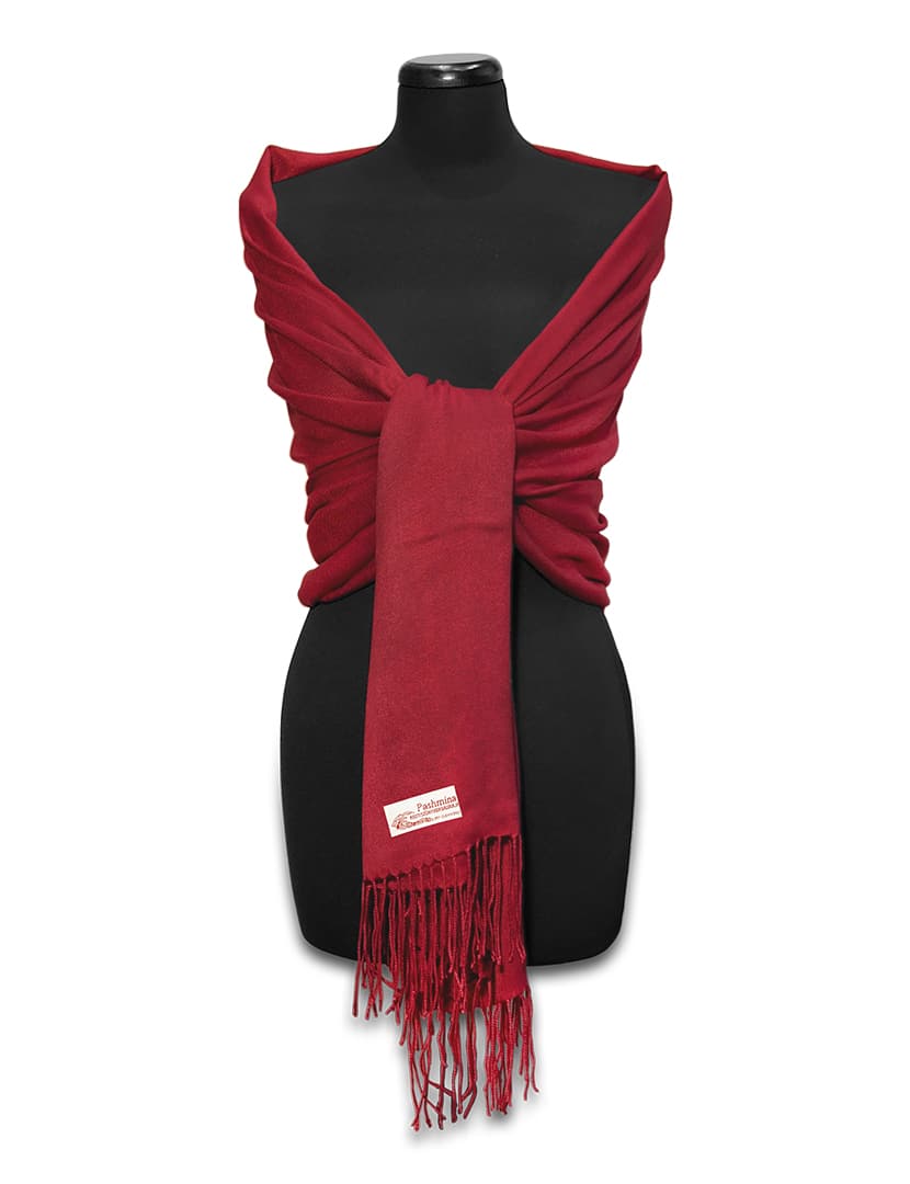 Bordó pashmina sál - PP-33-138-selyem-gyapju-pashmina-sal-torokorszagbol