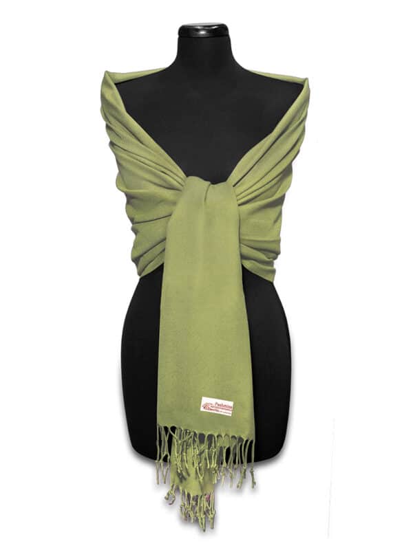 Pisztácia zöld pashmina sál - PP-33-23B-selyem-gyapju-pashmina-sal-torokorszagbol