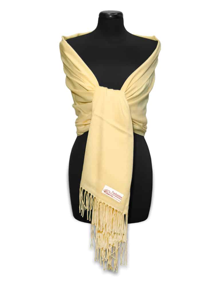 Halványsárga pashmina sál