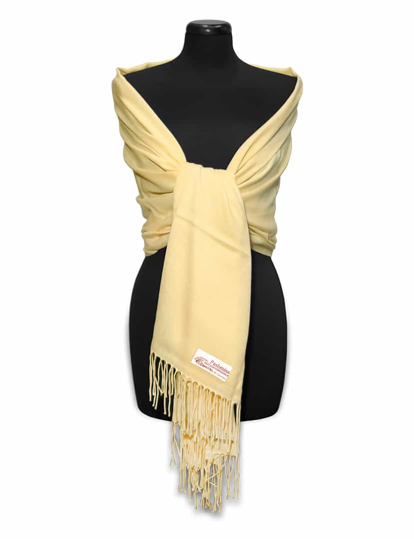 Halványsárga pashmina sál - PP-33-28-selyem-gyapju-pashmina-sal-torokorszagbol