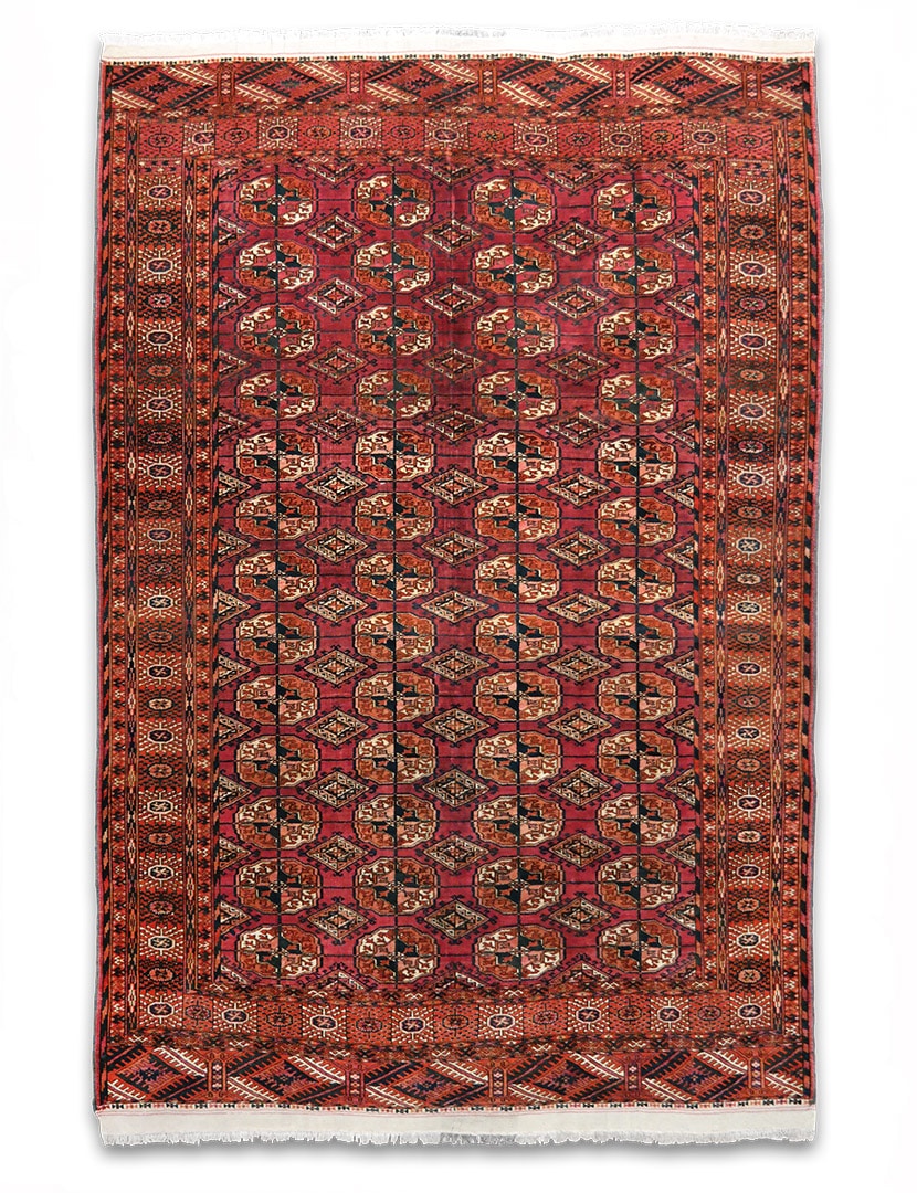 Tekke türkmén szőnyeg 245 x 155 cm - KR2607-tekke-kezi-szovesu-oreg-gyapju-szonyeg-turkmenisztanbol-a